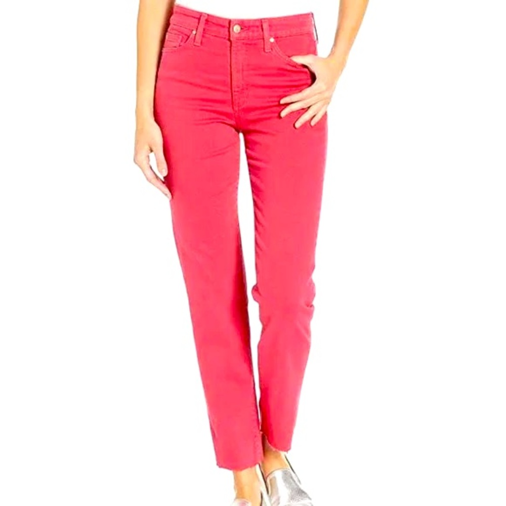 Joe’s Jeans NWOT the Milla High Rise Straight Ankle Pomegranate Red Cuff size 29